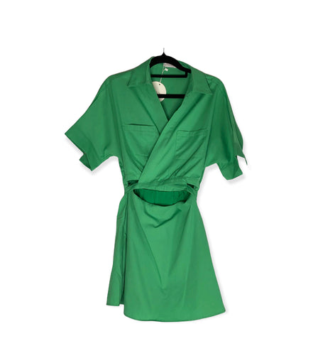 Dion Mini Shirt Dress - Green